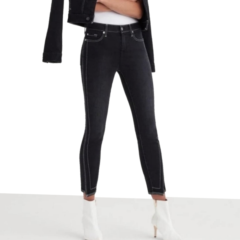 7 for All Mankind black ankle super skinny crop jeans 28 - Picture 7 of 15
